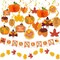 40PCS Thanksgiving Decorations Set – Pre-Assembled Banner & Garland for Fall Harvest Home and Office Decor (Thanksgiving 01)